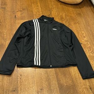 Adidas Women’s Zip Up Sweatshirt Black and White Size Large